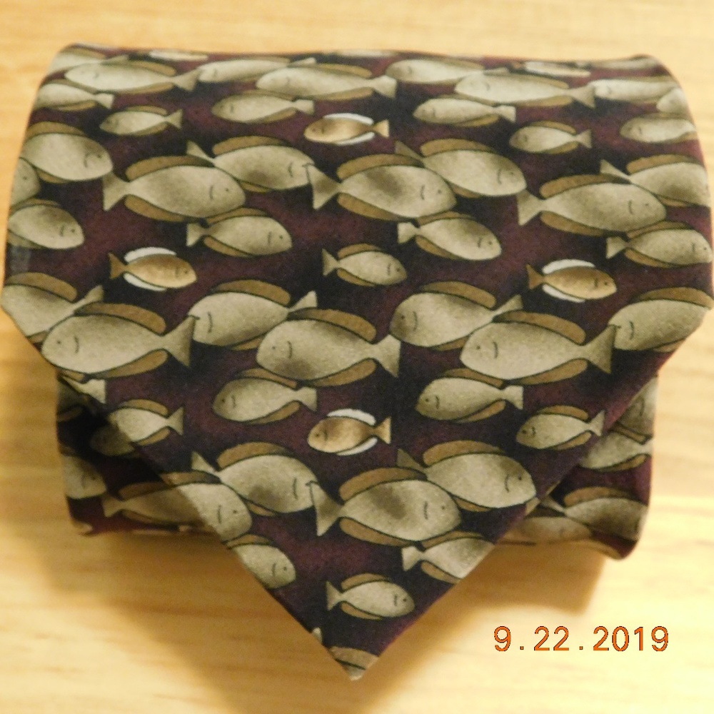 Fish Necktie 100% SILK Ties to nature EUC